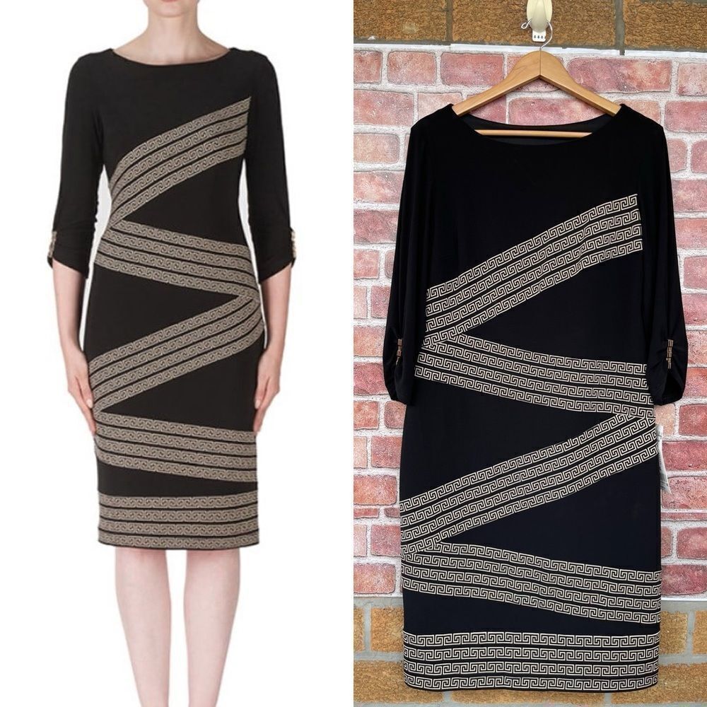 Joseph Ribkoff Geometric Pattern Dress size 14